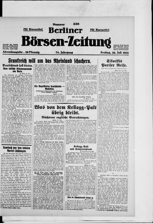 Berliner Börsen-Zeitung on Jul 20, 1928