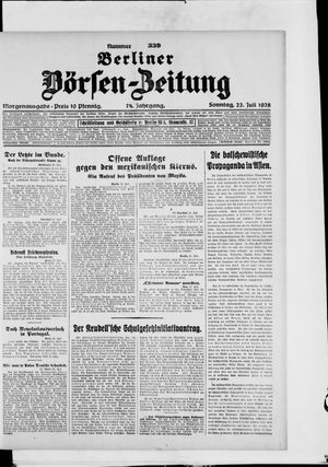 Berliner Börsen-Zeitung vom 22.07.1928