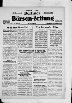 Berliner Börsen-Zeitung vom 01.08.1928