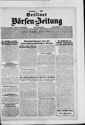 Berliner Börsen-Zeitung vom 04.08.1928