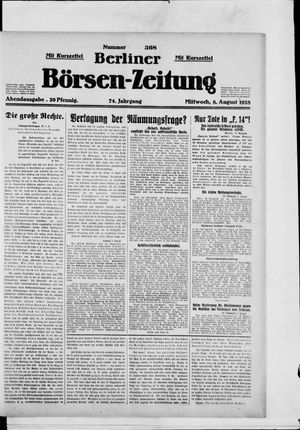 Berliner Börsen-Zeitung on Aug 8, 1928