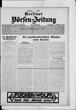 Berliner Börsen-Zeitung on Aug 19, 1928