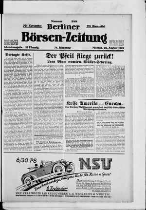 Berliner Börsen-Zeitung vom 20.08.1928