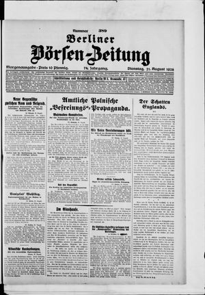 Berliner Börsen-Zeitung on Aug 21, 1928