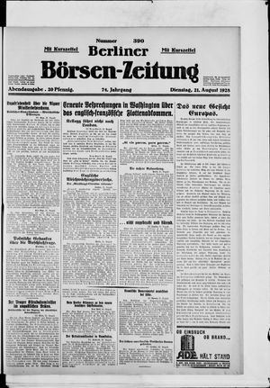 Berliner Börsen-Zeitung on Aug 21, 1928