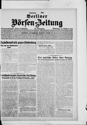 Berliner Börsen-Zeitung vom 22.08.1928