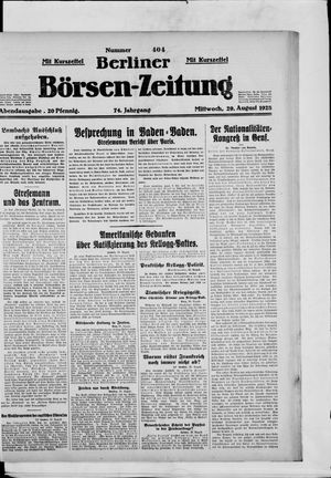 Berliner Börsen-Zeitung on Aug 29, 1928