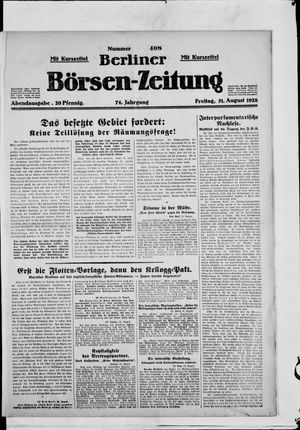 Berliner Börsen-Zeitung on Aug 31, 1928