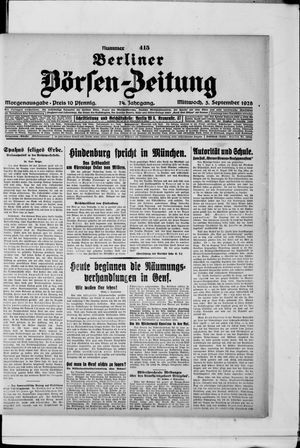 Berliner Börsen-Zeitung on Sep 5, 1928