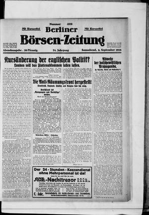 Berliner Börsen-Zeitung on Sep 8, 1928