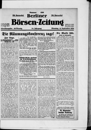 Berliner Börsen-Zeitung on Sep 11, 1928