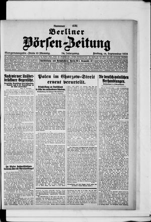 Berliner Börsen-Zeitung on Sep 14, 1928