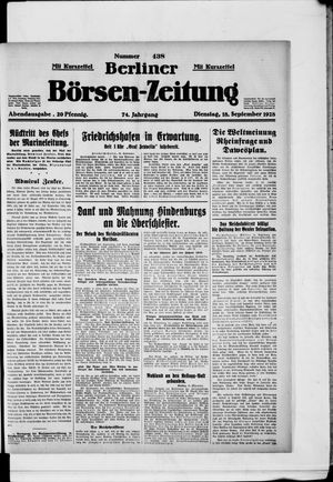 Berliner Börsen-Zeitung on Sep 18, 1928