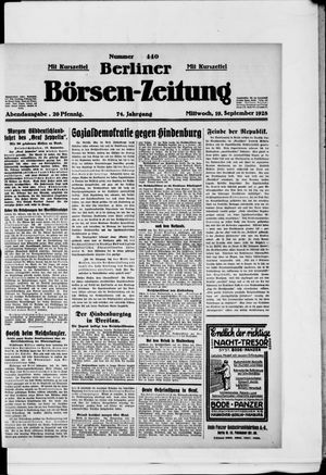 Berliner Börsen-Zeitung on Sep 19, 1928