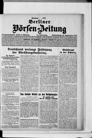 Berliner Börsen-Zeitung on Sep 20, 1928