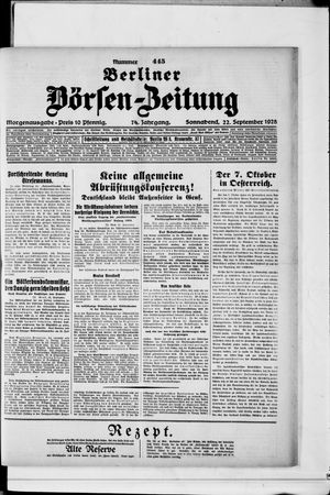 Berliner Börsen-Zeitung vom 22.09.1928