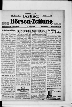 Berliner Börsen-Zeitung vom 22.09.1928