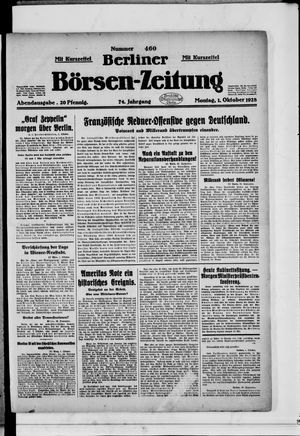 Berliner Börsen-Zeitung on Oct 1, 1928