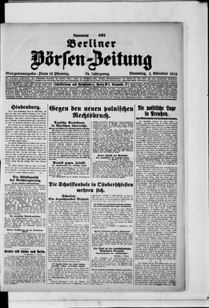 Berliner Börsen-Zeitung vom 02.10.1928