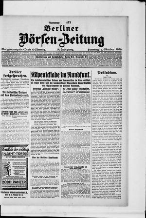 Berliner Börsen-Zeitung vom 07.10.1928