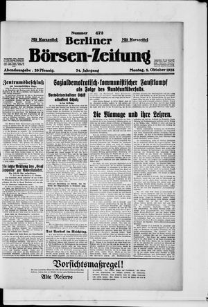 Berliner Börsen-Zeitung on Oct 8, 1928