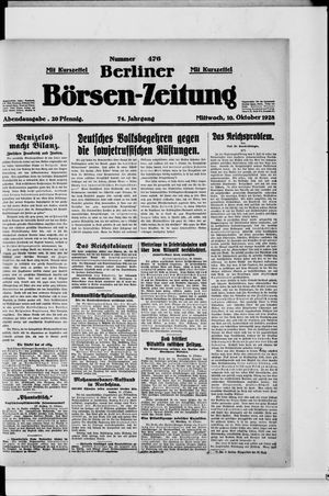 Berliner Börsen-Zeitung vom 10.10.1928