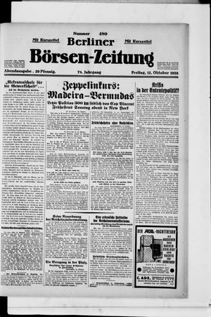 Berliner Börsen-Zeitung on Oct 12, 1928