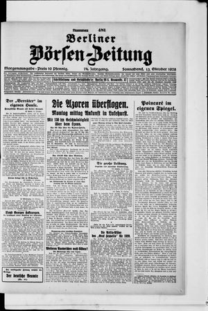 Berliner Börsen-Zeitung vom 13.10.1928