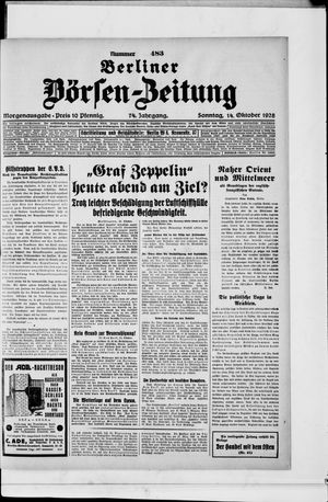 Berliner Börsen-Zeitung vom 14.10.1928
