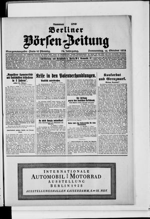 Berliner Börsen-Zeitung on Oct 18, 1928