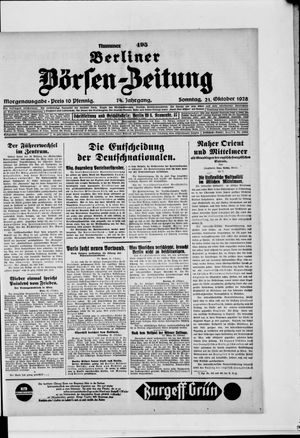 Berliner Börsen-Zeitung on Oct 21, 1928