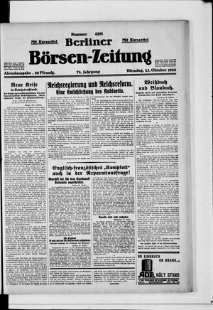 Berliner Börsen-Zeitung vom 23.10.1928
