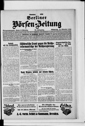 Berliner Börsen-Zeitung on Oct 24, 1928