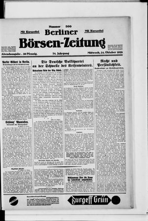 Berliner Börsen-Zeitung on Oct 24, 1928