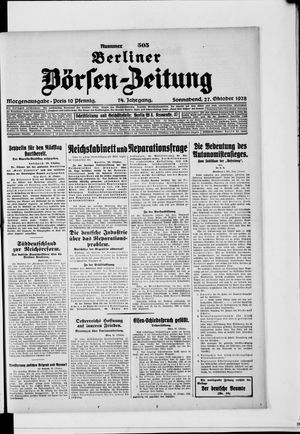 Berliner Börsen-Zeitung vom 27.10.1928