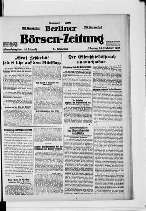 Berliner Börsen-Zeitung vom 29.10.1928