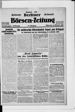 Berliner Börsen-Zeitung vom 31.10.1928