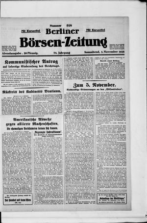 Berliner Börsen-Zeitung vom 03.11.1928