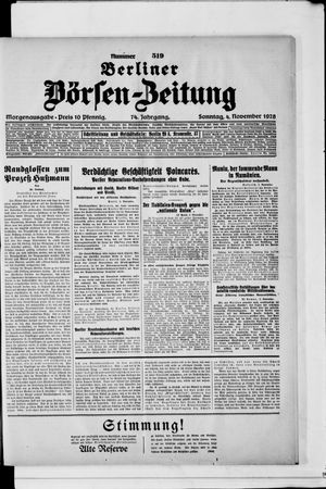 Berliner Börsen-Zeitung vom 04.11.1928