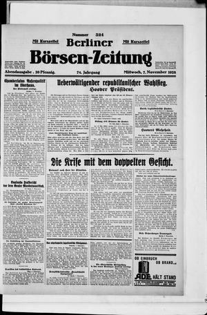 Berliner Börsen-Zeitung vom 07.11.1928