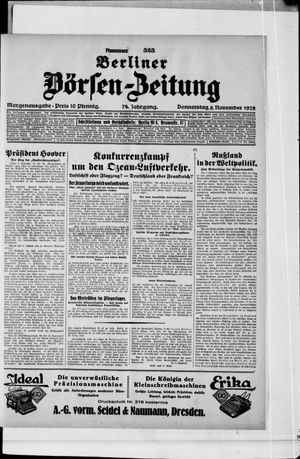 Berliner Börsen-Zeitung on Nov 8, 1928