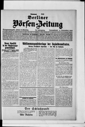 Berliner Börsen-Zeitung vom 17.11.1928