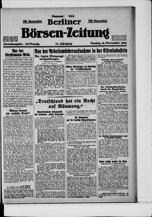 Berliner Börsen-Zeitung vom 19.11.1928
