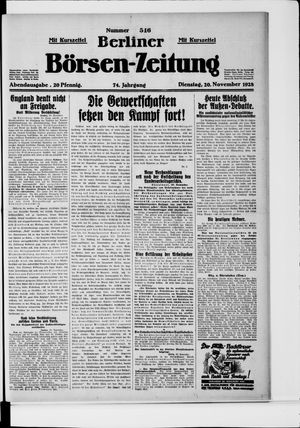 Berliner Börsen-Zeitung on Nov 20, 1928