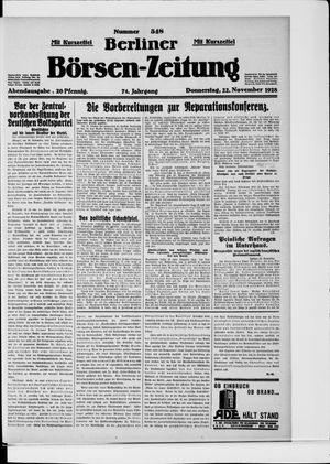 Berliner Börsen-Zeitung vom 22.11.1928