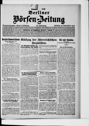 Berliner Börsen-Zeitung on Nov 23, 1928