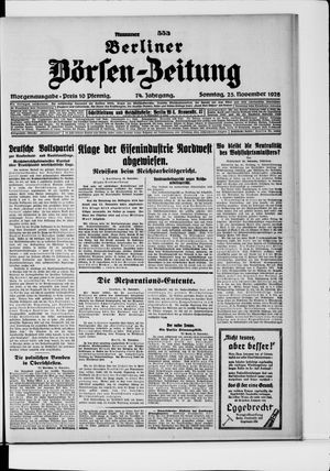 Berliner Börsen-Zeitung vom 25.11.1928