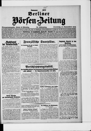 Berliner Börsen-Zeitung vom 27.11.1928