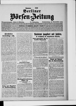 Berliner Börsen-Zeitung vom 29.11.1928