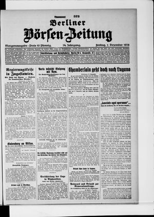 Berliner Börsen-Zeitung on Dec 7, 1928